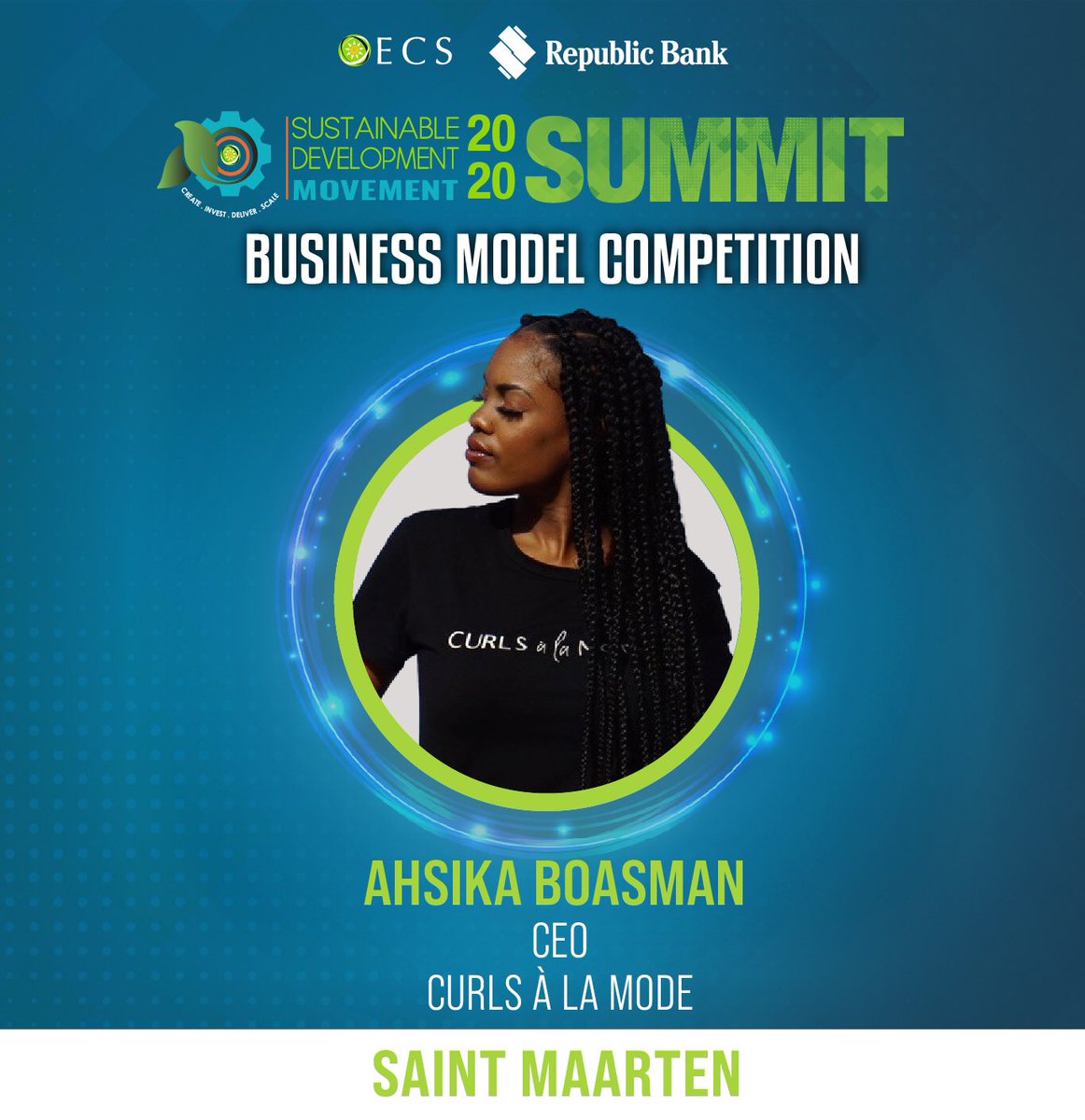 starseedaura's tweet photo. Sxm’s “high-growth potential” entrepreneur 😌

I love the fact they used both the French and Dutch spelling for the island 😭 ONE ISLAND #OECSSDM https://t.co/41YQBt8EV1
