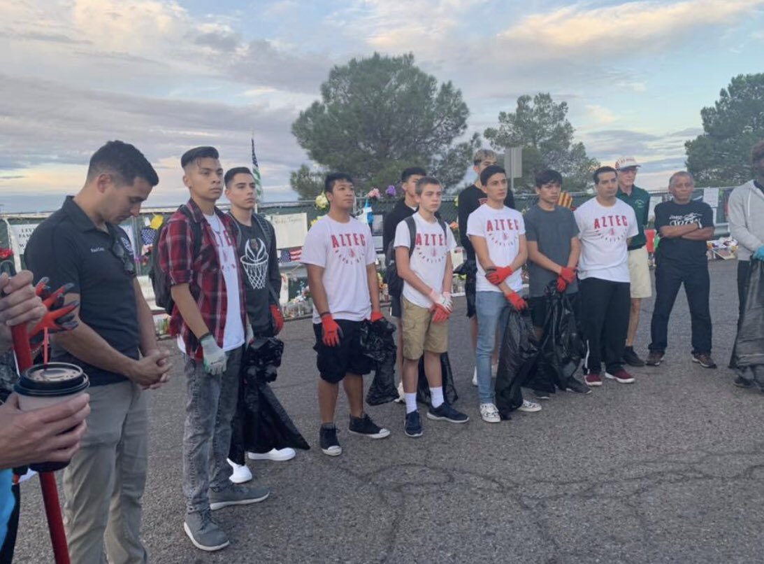 ELDO_Boyshoops's tweet photo. One year ago today it happened. RIP all the Walmart victims that lost their lives. Aztec boys basketball will never forget you all. AWTWD!  @EDAztecs_HS @Agon9494 @KristynFlanagan #AztecEmpire https://t.co/qVunsf4HDL