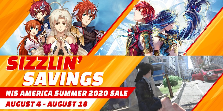 NISAmerica's tweet image. Our deals keep heating up! Check out our NIS America Summer 2020 Sale: Sizzlin' Savings at Nintendo eShop and save up to 75% on hot titles until August 18! Check out our blog for all the deals: (bit.ly/NOASizzSale)