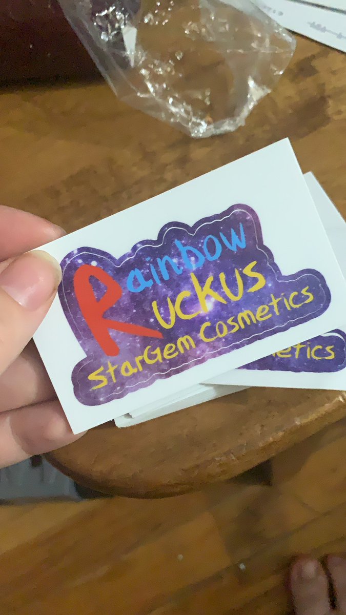 HeathenBeautyCo's tweet photo. Well these aren’t as big as I needed them for the palettes 💔 but that means everyone gets a vinyl sticker as promo! #promostickers @stickermule makes the best stickers lol but does anyone have a small sticker maker? https://t.co/R2oIOfagyi