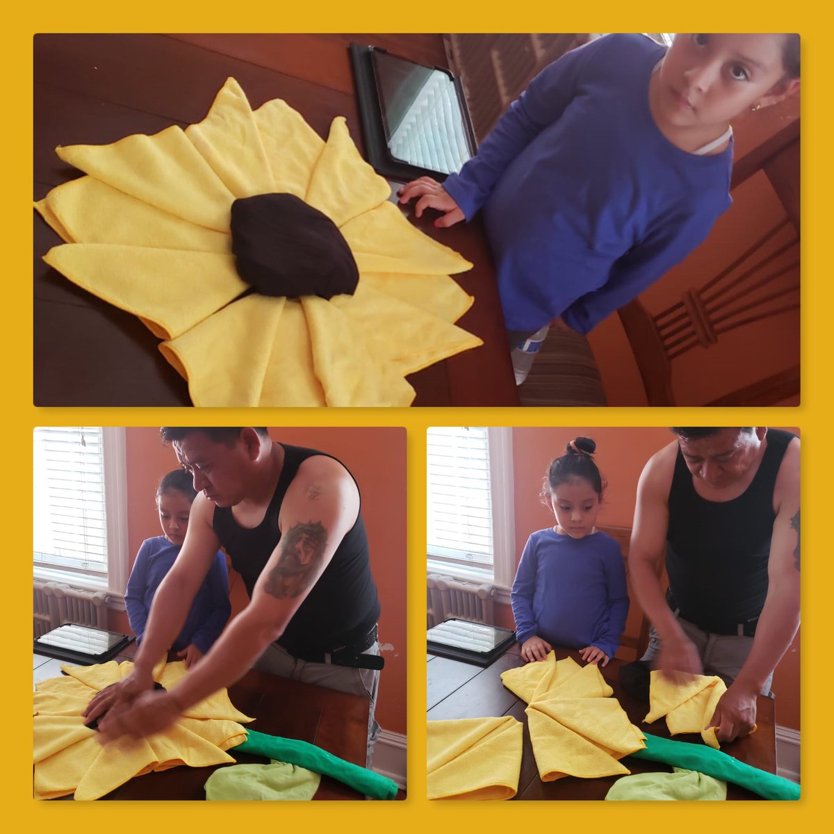 _ACLAMO_'s tweet photo. Challenge of the weekend for our K to 2nd summer program graders! Recreate an object or a scene using clothes! Amazing family project to bring everyone together through this crisis! This is ACLAMO ❤️ #ACLAMOSummerProgram https://t.co/eCEMRY30g0
