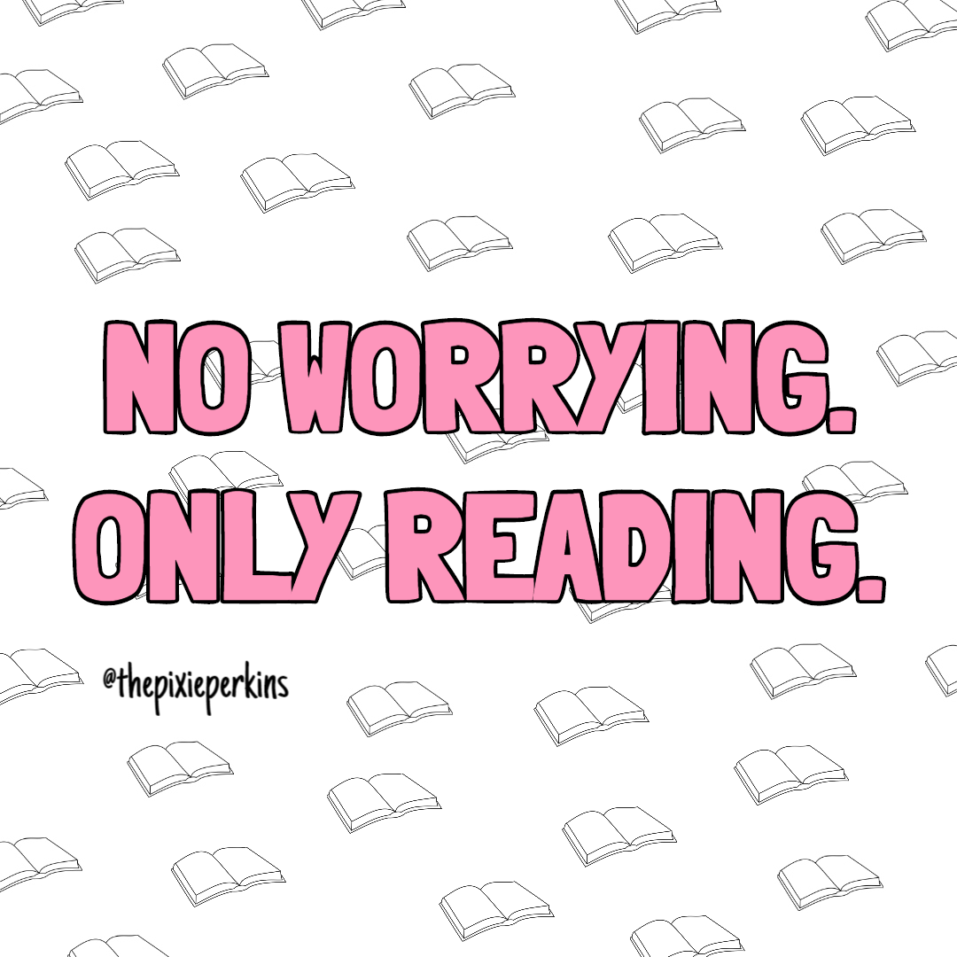 ThePixiePerkins's tweet photo. Whoโs with me?? ๐โโ๏ธ๐
#pixieperkins #noworries #readinglife #readmore #bookaholic #alwaysread #readingtime #booklovers #noworrying #bookwormsunite #mydilemma #bookishsayings #booksbooksbooks https://t.co/OR6V0105x7