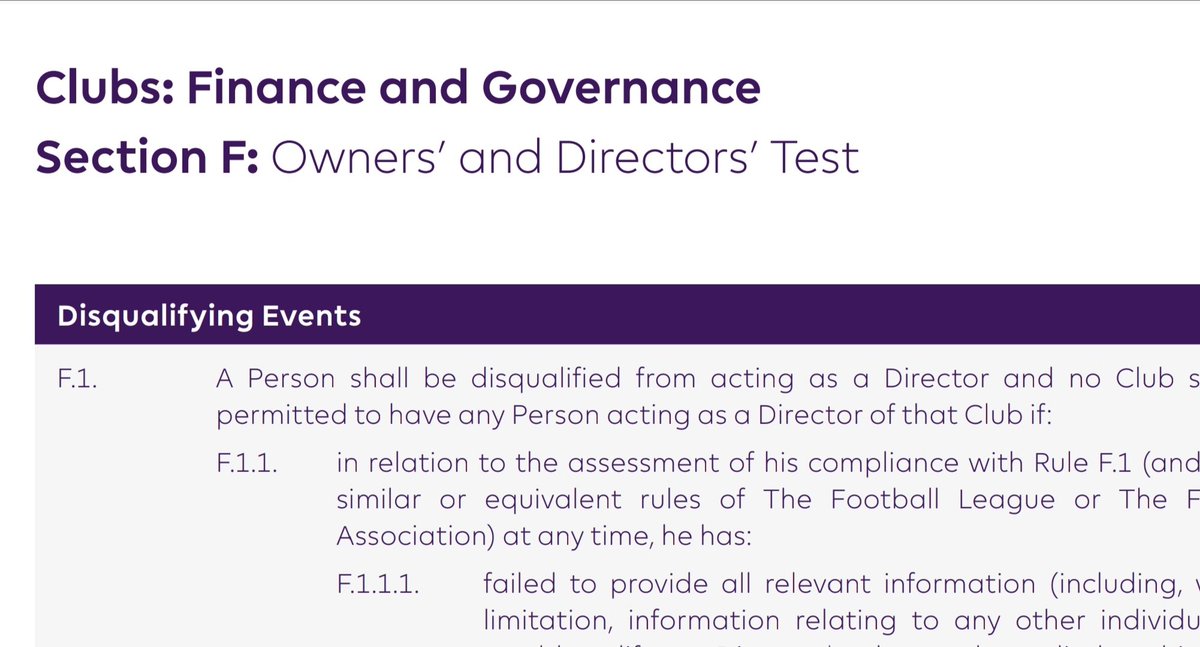 The section relating to the O&D test is Section F. Now obviously this test takes place any time there's a new proposed director appointed. But the clauses covering the test are quite explicit. Stay with me. This is important. Very important...3/n