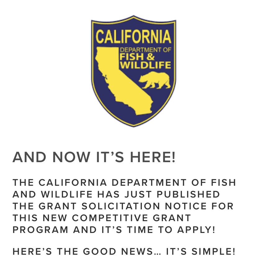 CDFW has fast-tracked a tax fund grant program for licensed California Wildlife Rehabilitators! CCWR worked with CDFW to create a Grant Application Guidance Document to help make the process as easy as possible. Go to ccwr.org/ca-tax-fund-gr… to learn more!
