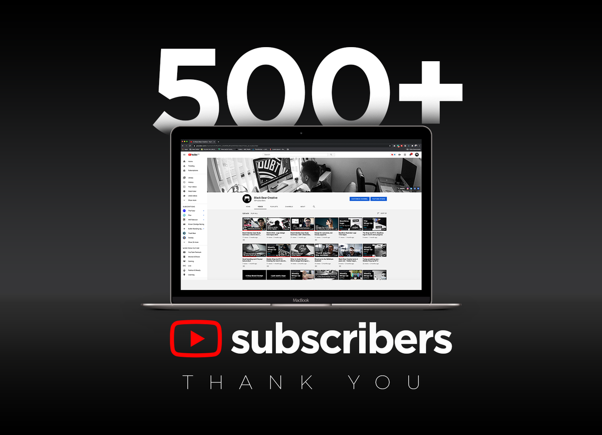 B_BearCreative's tweet image. Special shout out to the day ones of the YouTube channel! #youtubechannel #thankyou #GraphicDesign