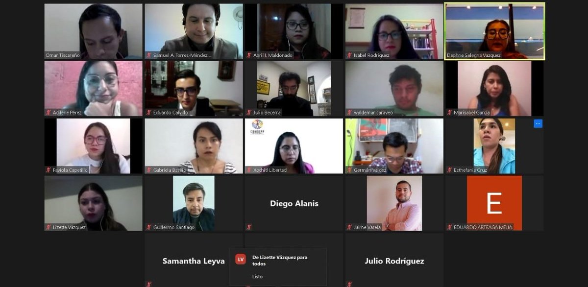 imjuvemx's tweet photo. Celebramos la II Sesión Ordinaria del @CONSEPP con la participación de las 20 personas jóvenes que lo conforman, para el seguimiento y fortalecimiento de la política nacional de juventud.
El protagonismo de las juventudes es fundamental para la transformación que México requiere. https://t.co/0xrY7mchM9