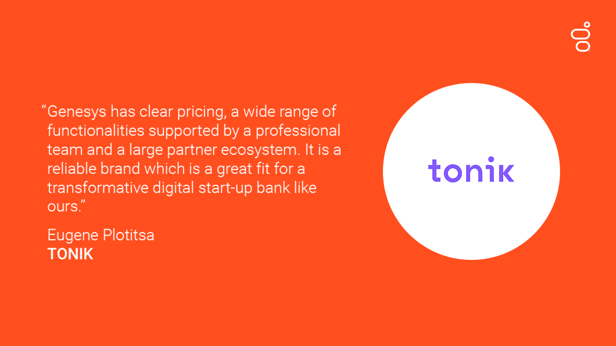 Genesys's tweet photo. TONIK, a transformative digital bank in Southeast Asia, is the latest exciting addition to the Genesys Cloud family of customers.
Welcome to #TeamGenesys!๐ https://t.co/nxaothHU0J