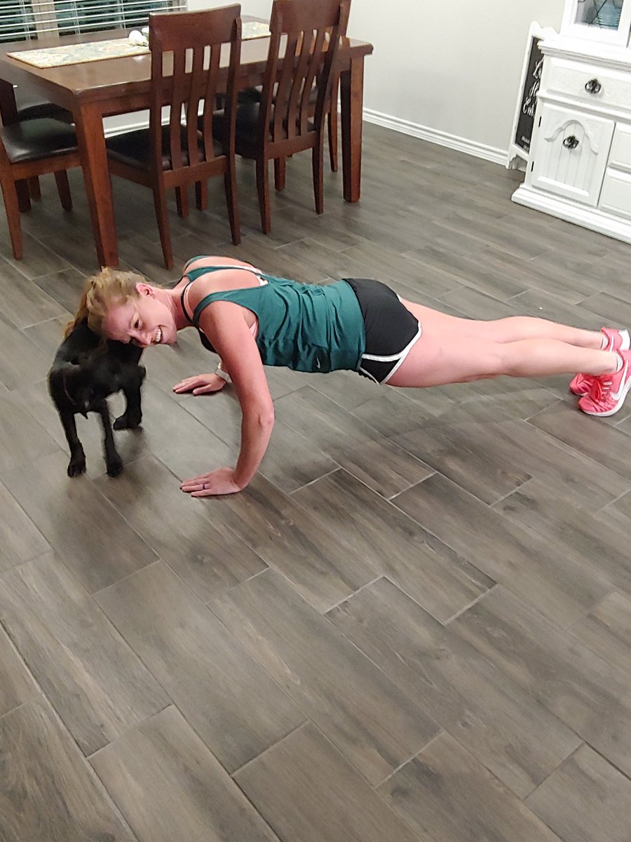 AprilKillman's tweet photo. Dogs make for the best exercise partners! Gracey Bell likes to help with my 22 push-up Challenge! #labrador #fitness #22pushupchallenge #dogsoftwitter #puppylife #FitnessMotivation #HealthyLiving https://t.co/bbz53oJPBW