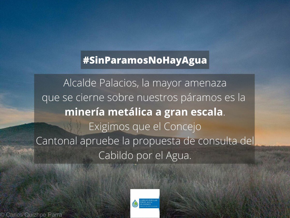 ChechiAlvarado's tweet photo. El mejor homenaje a #Cuenca por su bicentenario será proteger sus fuentes de agua y garantizar calidad y cantidad para 200 años más. #SinParamosNoHayAgua #ConsultaPopularYa #NoMineriaenFuentesDeAgua https://t.co/XU6NKjEbHo