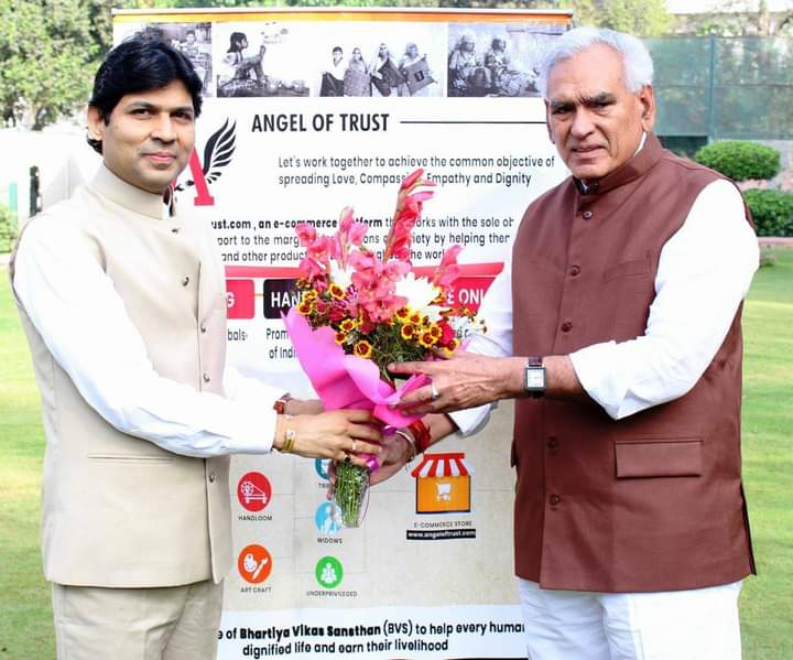 theangeloftrust's tweet photo. We are happy to announce our Online Platform, Angel Of Trust (AOT)  https://t.co/sKzB1wS2fl 
It was launched by S. C. Chaudhary, Union Cabinet Minister, GOI and our Chief Patron Dr. Yogesh Dube 2 years back to support Indian Artisans working in #Handicraft #Handloom Industry. https://t.co/qOiB7jkvXC