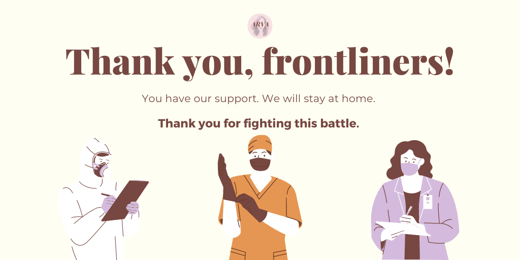 ARVA_2020's tweet photo. People are dying. Our frontliners are exhausted. We must do our part! Stay at home. Pray for the frontliners and encourage them while they hold the line for us. 

#thankyoufrontliners #MECQ #stayathome #distancemakesusstronger https://t.co/kcML3URuzn