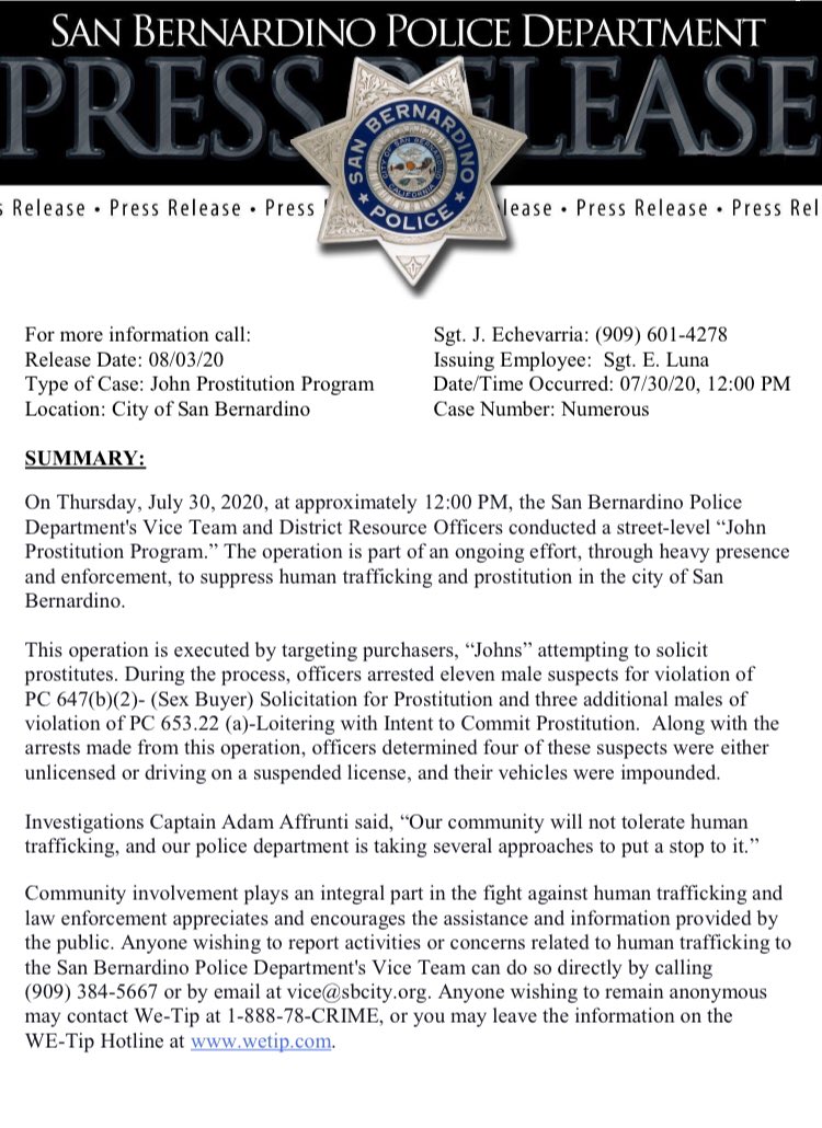 San Bernardino PD tweet media