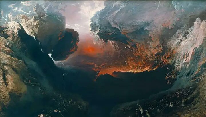 the earth during democles by john martin