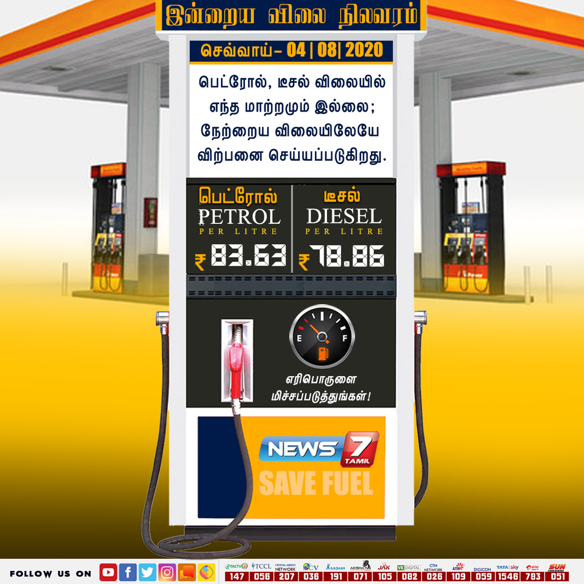Prasanth_1085's tweet image. பெட்ரோல் மற்றும் டீசல்: இன்றைய விலை நிலவரம்!

 | #Petrol⛽ | #DieselOil | #RateChart | #FuelPrice 

#Master
@actorvijay
#ThalaivaaDay
#7YearsOfThalaivaa