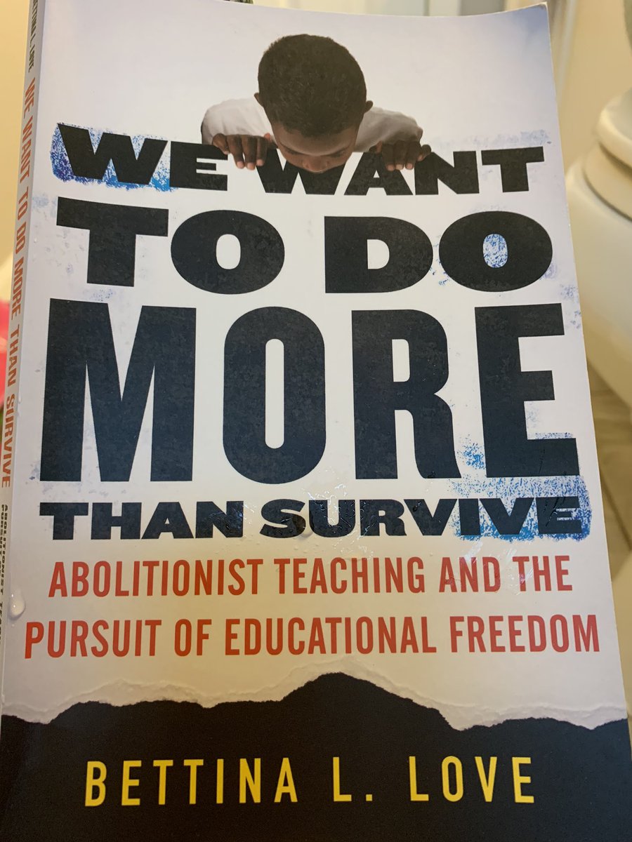 “Abolitionist teaching is asking a lot of all teachers, but any good pedagogy should. Any pedagogy that does not interrogate whiteness is inadequate [...] and any pedagogy that does not challenge injustice is useless because survival is not the goal” 👏🏻🙌🏻 #AbolitionistTeaching