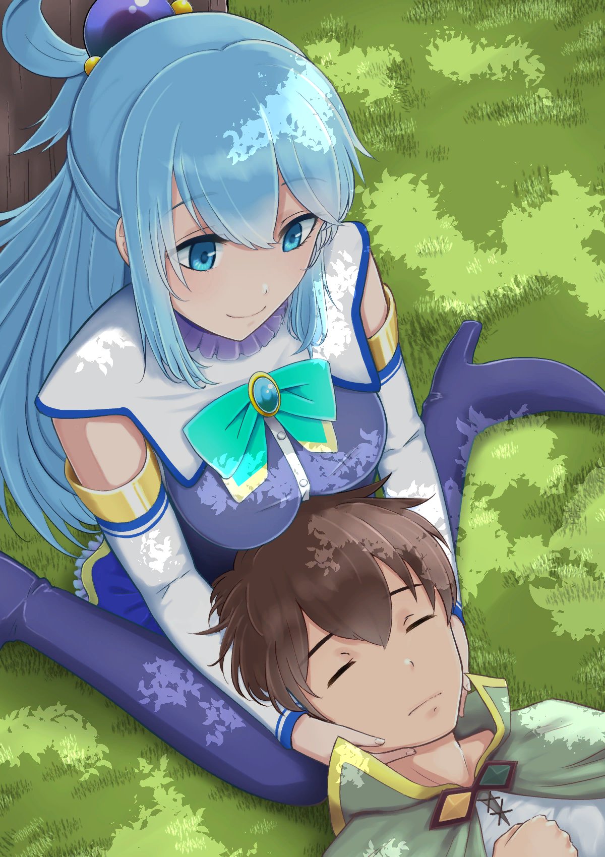 Aqua and Kazuma - Konosuba