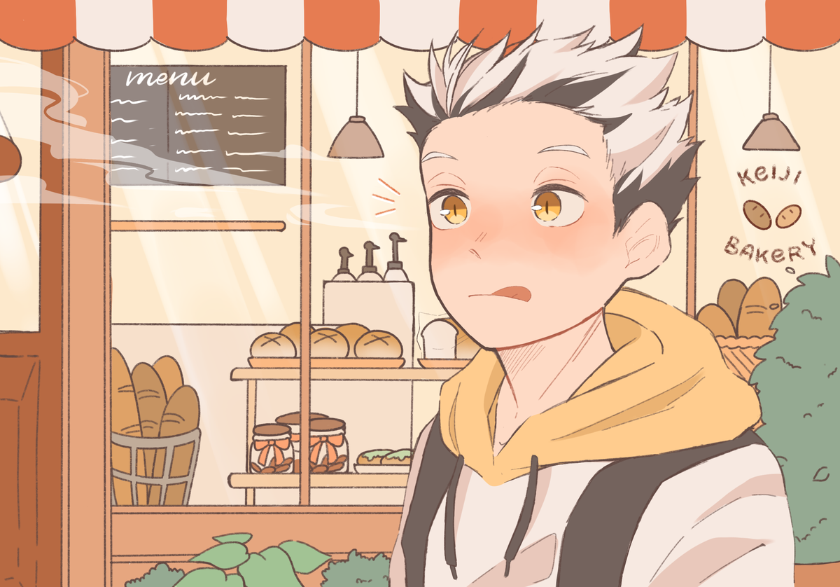 #bokuakaweek Day 5! Bakery au

that day he got a crush, and a bread? 