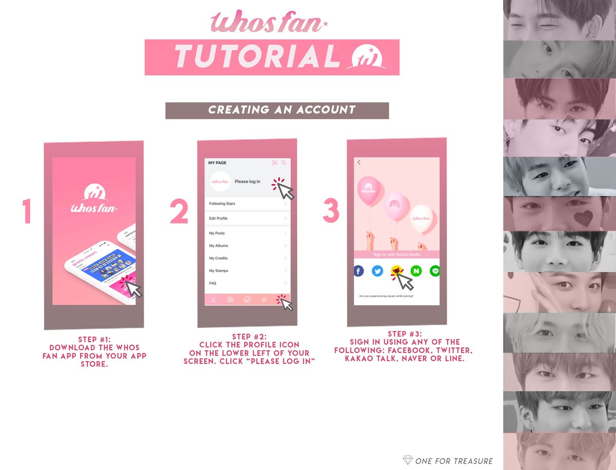[] WHOSFAN TUTORIAL1/6 - Downloading the app & creating an accountDOWNLOAD iOS:  http://bit.ly/whosfan_ios  Android:  http://bit.ly/whosfan_android  #TREASURE  @treasuremembers