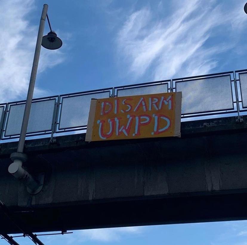 subvert_ud's tweet photo. DAY 2: We are just getting started, join the fight. 4-7pm. Everyday @ George Washington statue at UW Seattle. 

#KeepThePressureOn #UWBLM #DownWithWashington #Art https://t.co/EZH6QmNZsG