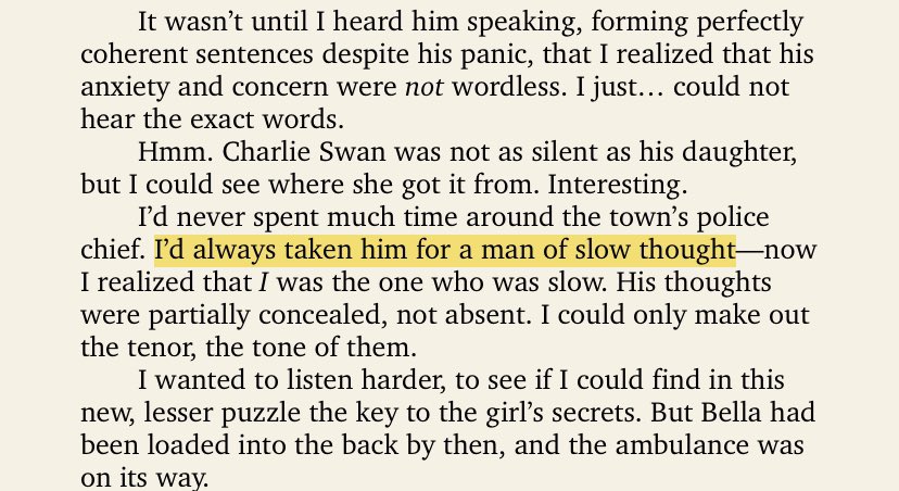 I’m cackling at the way Edward thought Charlie was a bit of a dumb dumb