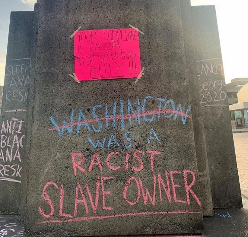 subvert_ud's tweet photo. DAY 2: UW took down all of our art and showed that the suppression of students' freedom of expression &amp; speech is their first priority. But, we channeled it all into our art and put it right back up! We will prevail! Come out and support if you can. 4-7PM. Everyday. 
#UWBLM https://t.co/wMRtRxUHFs
