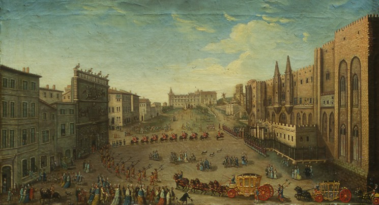 FondationCalvet's tweet photo. Ce tableau acheté en 1835 par la Fondation Calvet d'Avignon est exposé au Palais des Papes près de la Grande Chapelle. Il nous incite à parcourir l'histoire de ce lieu emblématique inscrit au patrimoine mondial de l'Unesco en 1995. https://t.co/kUvF5YeA9x
