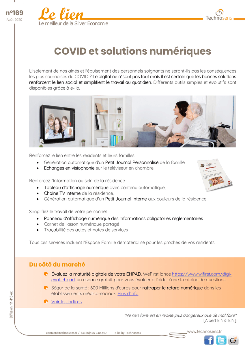 Notre newsletter du mois d'Août :)

Nos produits sont là pour vous simplifier la vie.Contactez-nous pour plus d'informations.
#ehpad #covid #liensocial #numériques