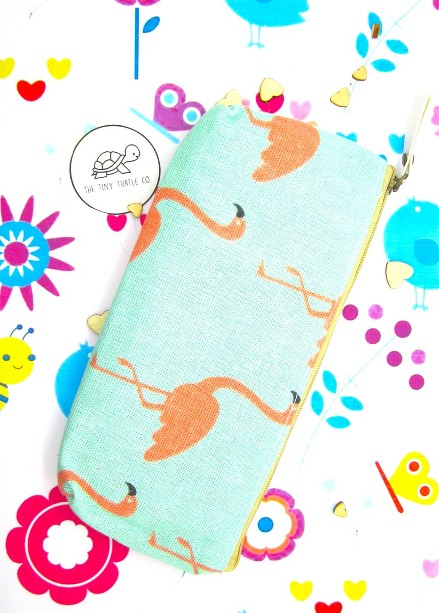 We've been Flamingoing Mad over these beauties!!!!: Pink and Teal Flamingo Canvas Pencil Case etsy.me/30r1vh3 #cutestationery #cutepencilcase #giftpencilcase #giftstationery #kawaiistationery #kawaiipencilcase #kawaiigift #naturepencilcase #canvaspencilcase