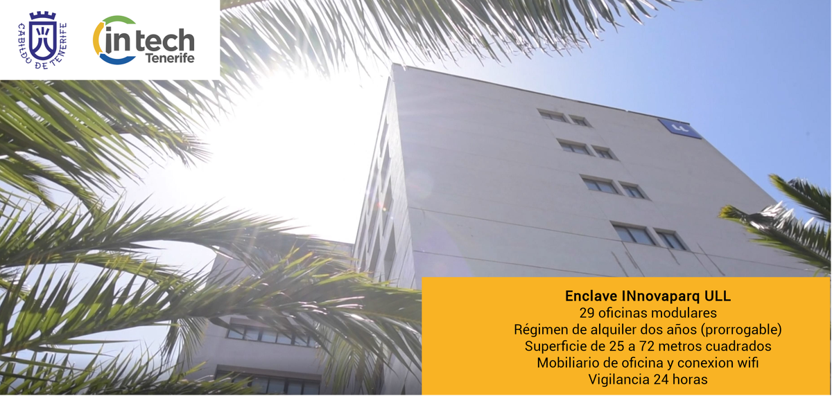 PCTTenerife's tweet photo. ¡Si quieres instalarte en INtech Tenerife tienes que conocer nuestro enclave INnovaparq ULL ubicado en el campus central de la Universidad de La Laguna (Torre Profesor Arévalo)!. Puedes informarte en info@intechtenerife.es. https://t.co/8XhV6JQDUN