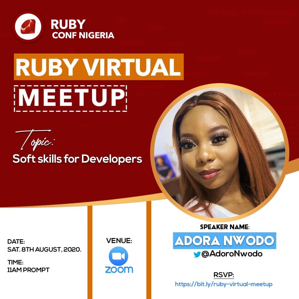 AdoraNwodo's tweet image. So this is happening on Saturday! Register and let’s chat about soft skills for software developers. 

I’m ready to share what I know and answer your questions ♥️🔥