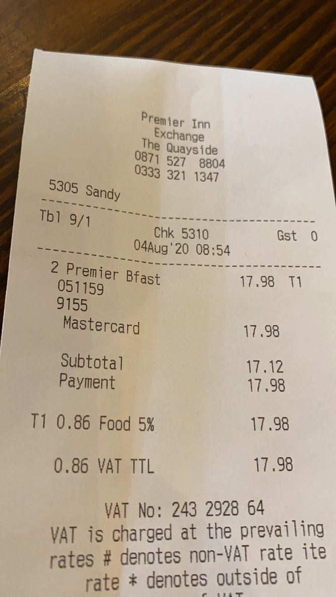 BigLeeFish's tweet image. Disappointed to see #whitbread not bothering to participate in Eat Out To Help Out #PremierInn but happy to pocket the VAT reduction