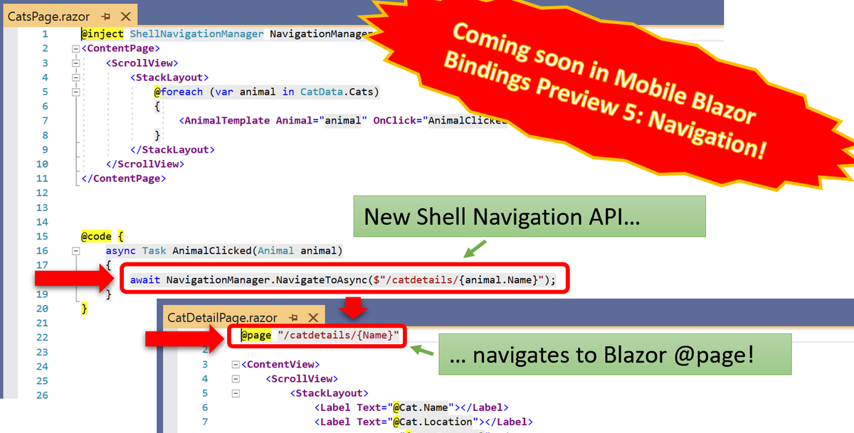 original_ejl's tweet image. A HUGE thank you to @lachlanwgordon for this AWESOME pull request that adds Shell navigation with #Blazor Routing to #MobileBlazorBindings.
github.com/xamarin/Mobile…