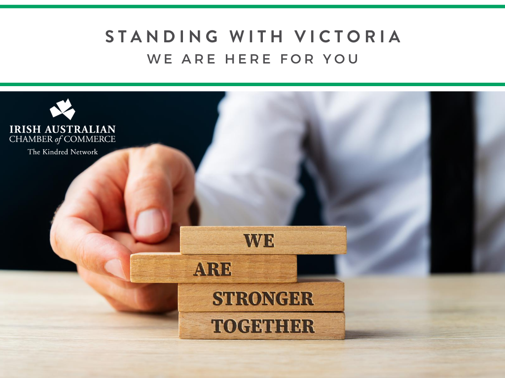 BarryCorrIACC's tweet photo. As Victoria enters a week of significant changes in response to the health emergency, please look after each other &amp; help where you can. Here's a piece I wrote on what's happening and how our network is mobilising for the @IrishChamber website. https://t.co/KnMTc1C4pZ https://t.co/K4A5XQeRsn