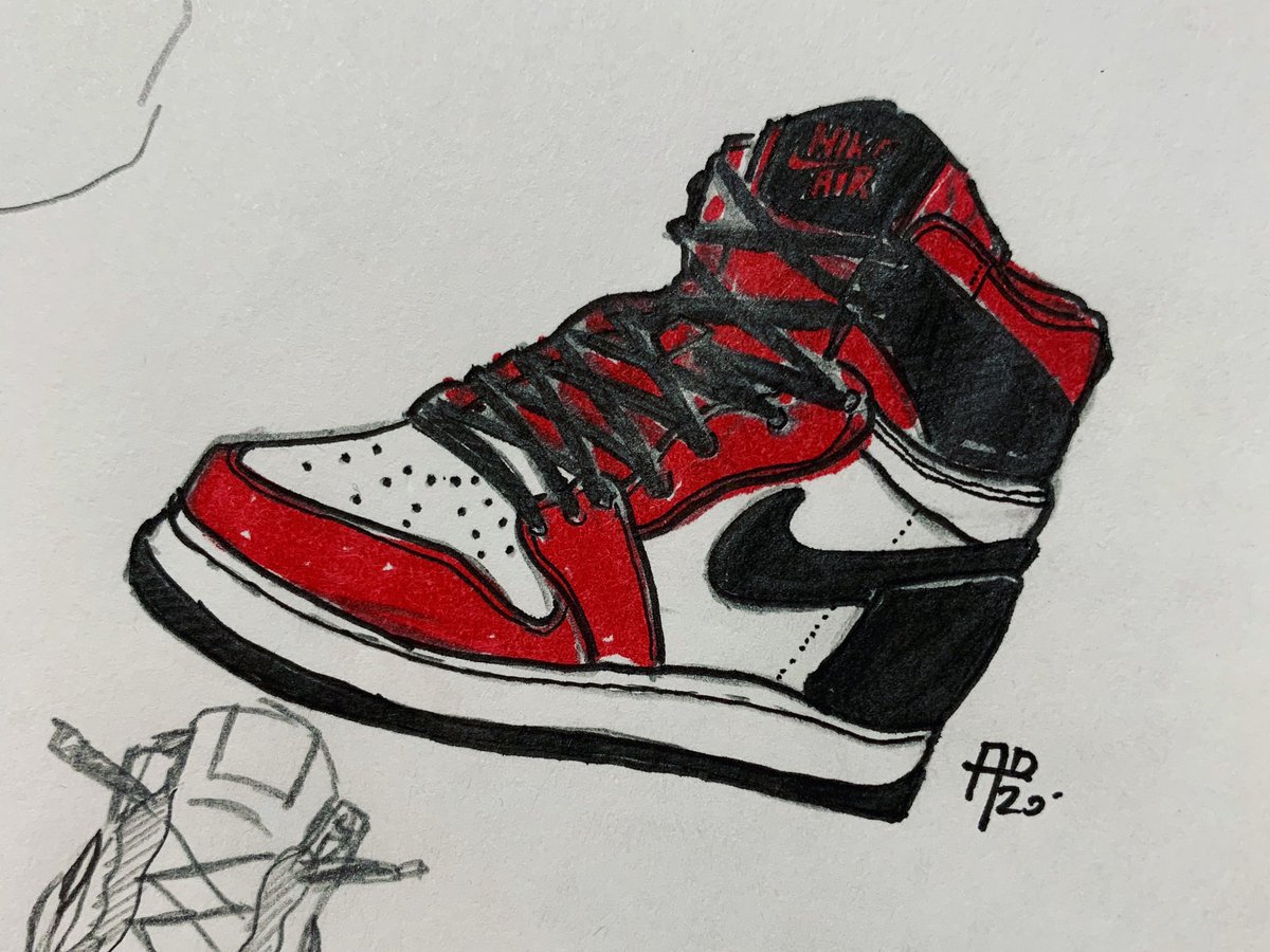 sketch jordan 1 drawing