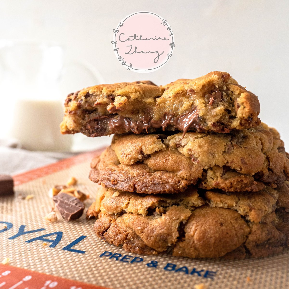 Delicious gooey chocolate chip cookies.  Just want you need in lockdown.. and out of lockdown, and around lockdown.. anytime really!  Created by the fabulous <a href="/catherine/">catherinee</a>.justdessertsau, these cookies baked perfectly on a LOYAL Prep and Bake Mat, are to die for.