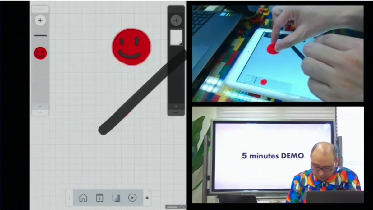 Shunsuke Nakamura (<a href="/SHIKUMI_DESIGN/">しくみデザイン 公式</a>) just created a game LIVE in 5 MINUTES. That's part of his work in making programming accessible to all ages and bringing out the creator in us. His creative programming tool, "Get Springin'", is available on the Apple App Store. #EmTechAsia
