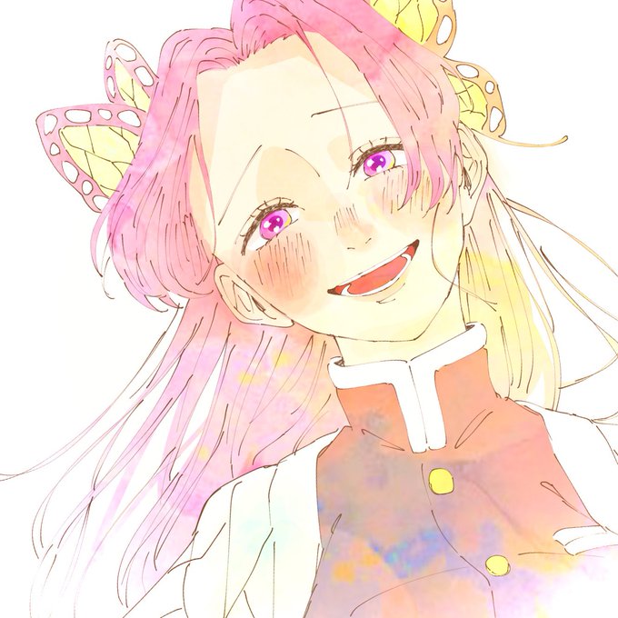 ね あさんがTwitterに投稿した胡蝶カナエ(鬼滅の刃)のイラスト。