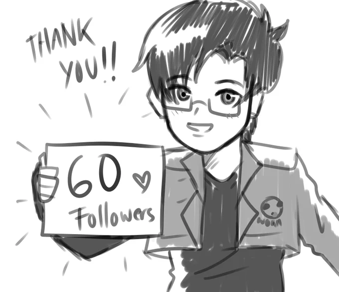 Thank you for 60 followers! I know it's not a big deal for other people, but it made me really happy that 60 people liked my art enough to give me a follow! Thank you so much, and I hope I can make more art that you'll like💚 