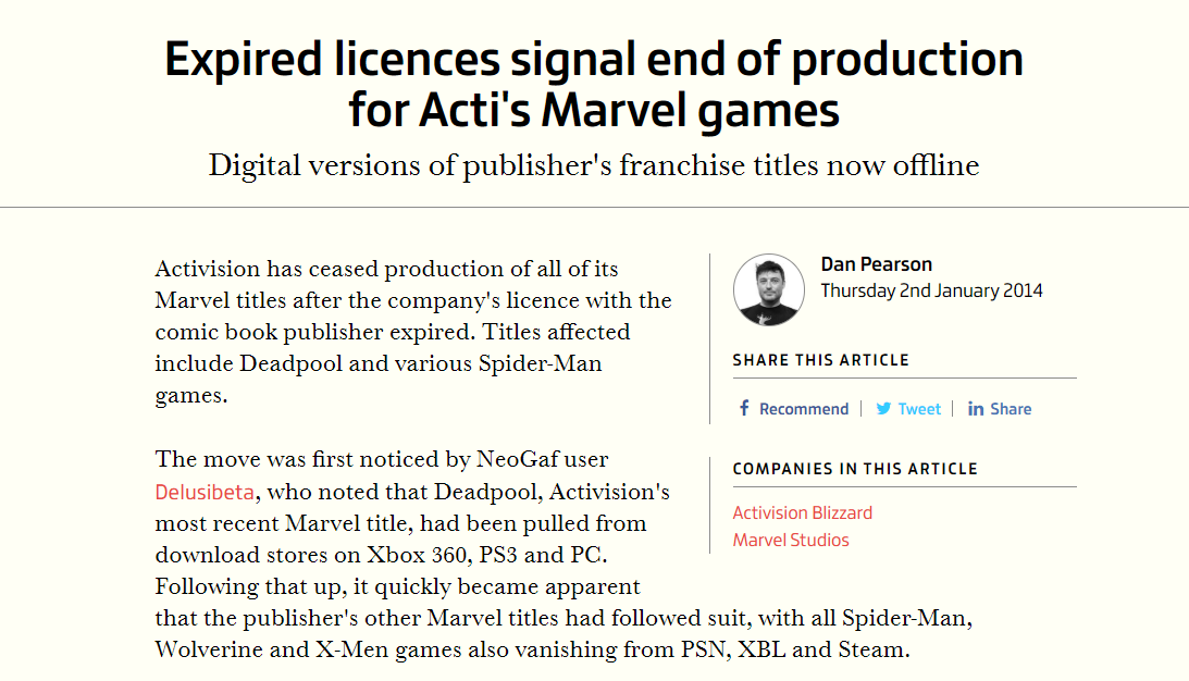 Marvel games pulled from digital stores