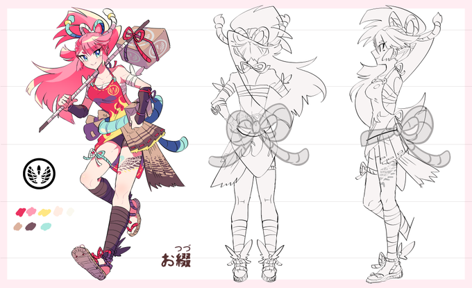 課題でした 和キャラデザ 