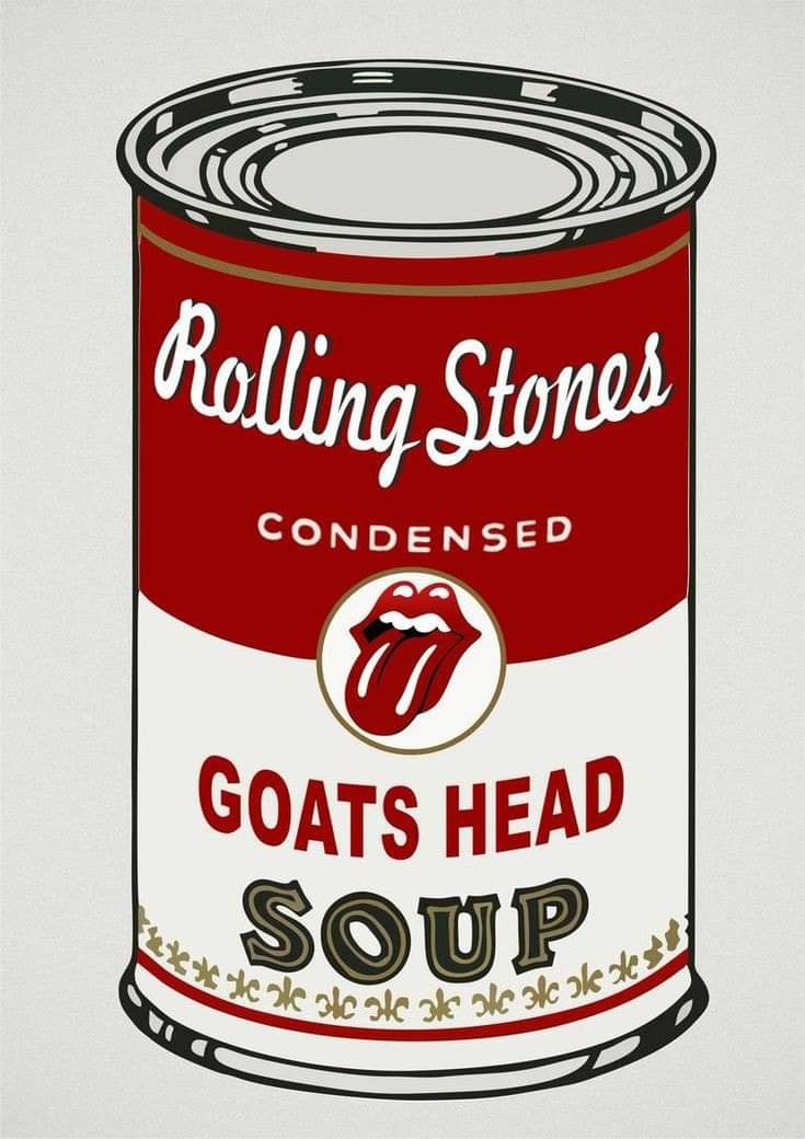 CAMontgomery1's tweet photo. I had forgotten about this until saw it other day! Little bit of #Warhol little #CampbellsSoup little #TongueAndLips and little bit of naughty! π #GoatsHeadSoup #PopCulture #ArtAppropriation #ItsOnlyRockNRoll π₯ππΆπ¬π§π https://t.co/YXwkYRSVmp