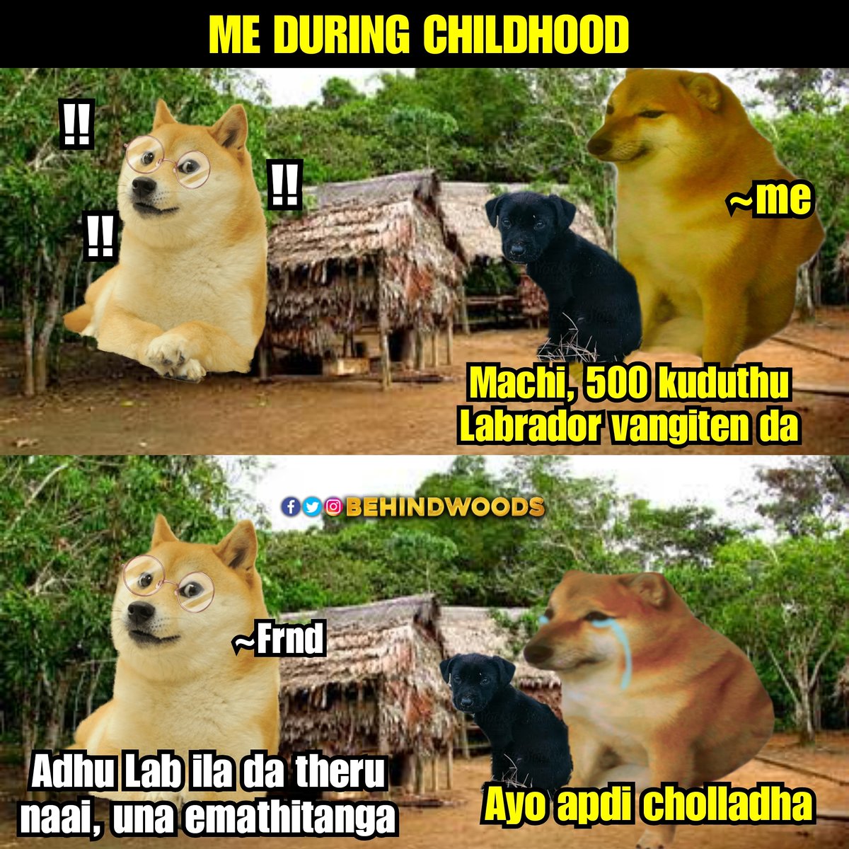 behindwoods's tweet photo. Emathitainga periyappa! 😢

#Childhood #Puppy #Labrador #DontBuy #LetsAdopt https://t.co/KGlshKVFfk