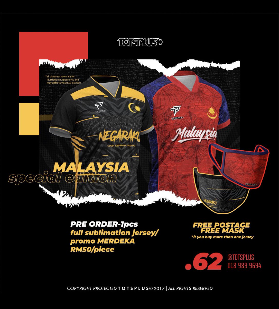 INI IALAH THREAD BAJU YANG KORANG KENA SINGGAH JAP

Hi, guys. Aku ada barang baik nak share dengan korang. Full sublimation jersey  ‘MERDEKA EDITION’ by TOTSPLUS 🤩

Kenapa aku recommend korang beli baju ni? 👇🏼 

(Kalau nampak iklan ni, sila RT dan LIKE sebagai tanda sokongan!)