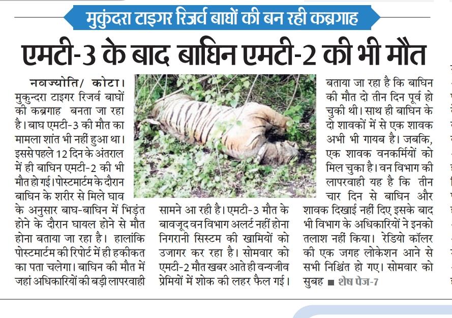 damor_jagmal's tweet photo. जब इंजीनियर ओर दूसरे विभाग को जिम्मेदारी दोगे तो नतीजा भुगतना पड़ेगा
 बेजुबान पशु पक्षियों को इसी तरह अपनी कुर्बानी देनी पड़ेगी...।😥 @ashokgehlot51
@PrakashJavdekar @RohitForester @News18Rajasthan @Devendr78866269 @PintuPahadi @dessu1007 @moefcc 🐘🐅🐆🦍🦓🌴🌳🌲🌱 https://t.co/Fa2xPLIOyI