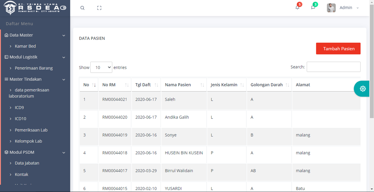 Sistem Informasi Manajemen Rumah Sakit, terdiri dari berbagai modul, penggunaan sangat user friendly. bisa dicostumisasi. pengen ? DM aja