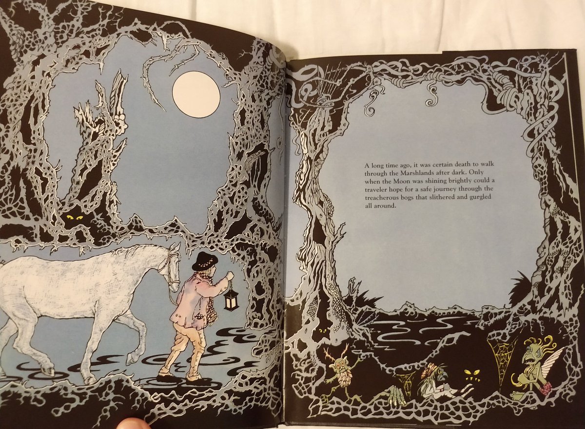 64. The Buried MoonMaybe mutual-recommended? Picked up for obvious reasons but wow this book is scary as hellIllustrations are fantastic and your child will fear marshes forever (rightly so)but iirc Kids Love Scary Shit