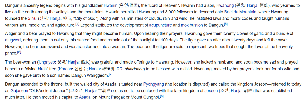 Just like the early Koreans, in fact:  https://en.wikipedia.org/wiki/Dangun#Myth
