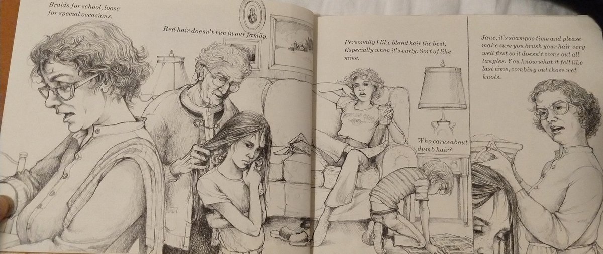 66. Jane, WishingBack to earth, a sweet book about Jane, quotidian, who wants to be Amanda or Elizabeth. Wishes in color; life in greyscaleMaybe good for a daughter especially?I'm not going to lie, last week I went and just bought a dozen books that Hyman illustrated