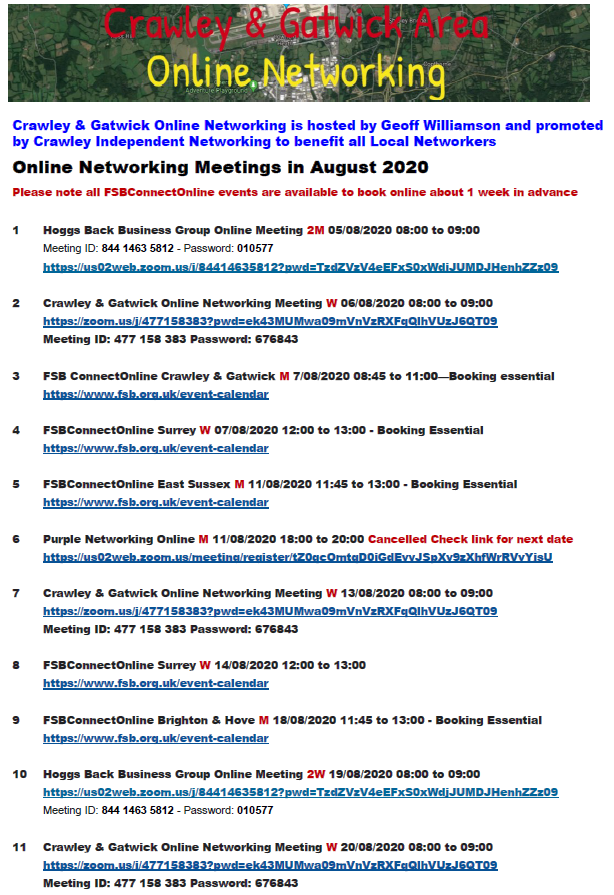 Check out out latest list of virtual Events

crawleyindependentnetworking.co.uk/online-virtual…