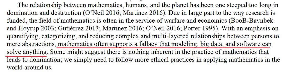 9/ Her paper (which has as its keywords diversity and equity) begins with her quoting Dr. Kimmerer, who states that science and traditional knowledge can come together by listening to plants.I feel the need to state that this is, in fact, a real published academic paper.